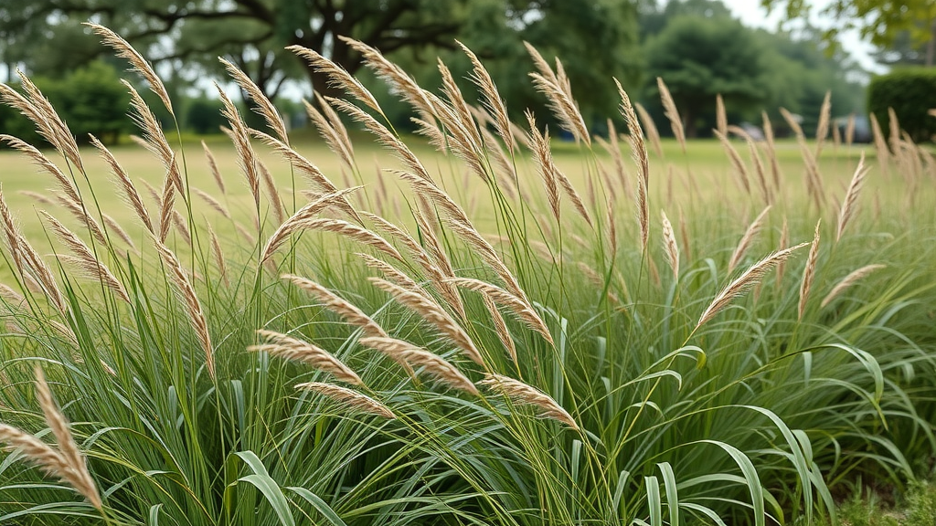 Little Bluestem and Eastern Star Sedge forming a border, native grass and ground cover for Raleigh landscaping, North Carolina native plants