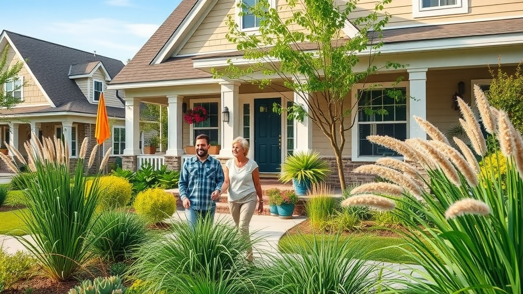 Xeriscaping Raleigh North Carolina lush native plants in a suburban Raleigh front yard