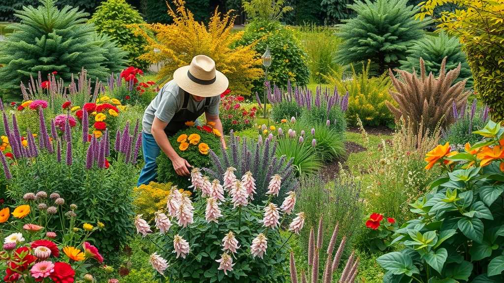 Seasonal Raleigh garden with native plants used in cost effective landscaping Raleigh, showing spring, summer, and fall transitions